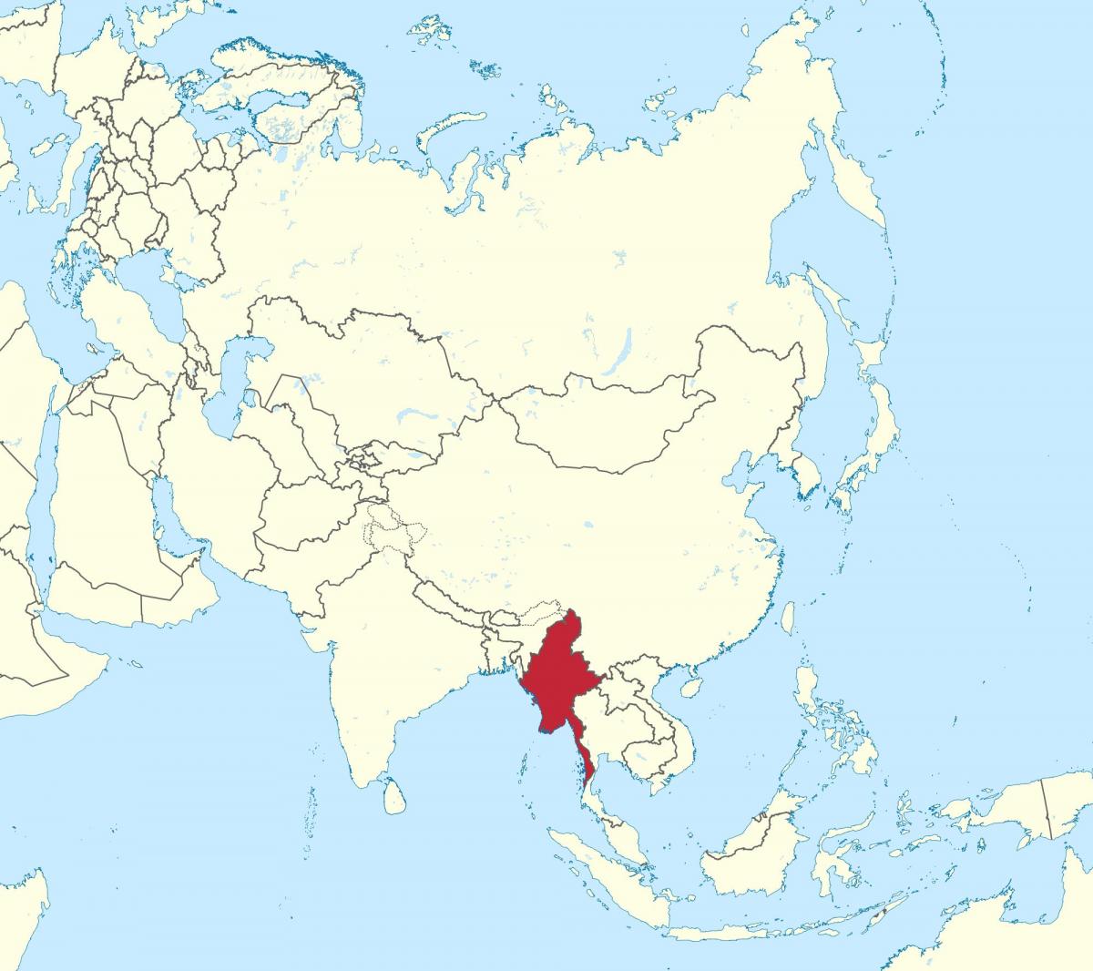 mappa del mondo Myanmar Birmania