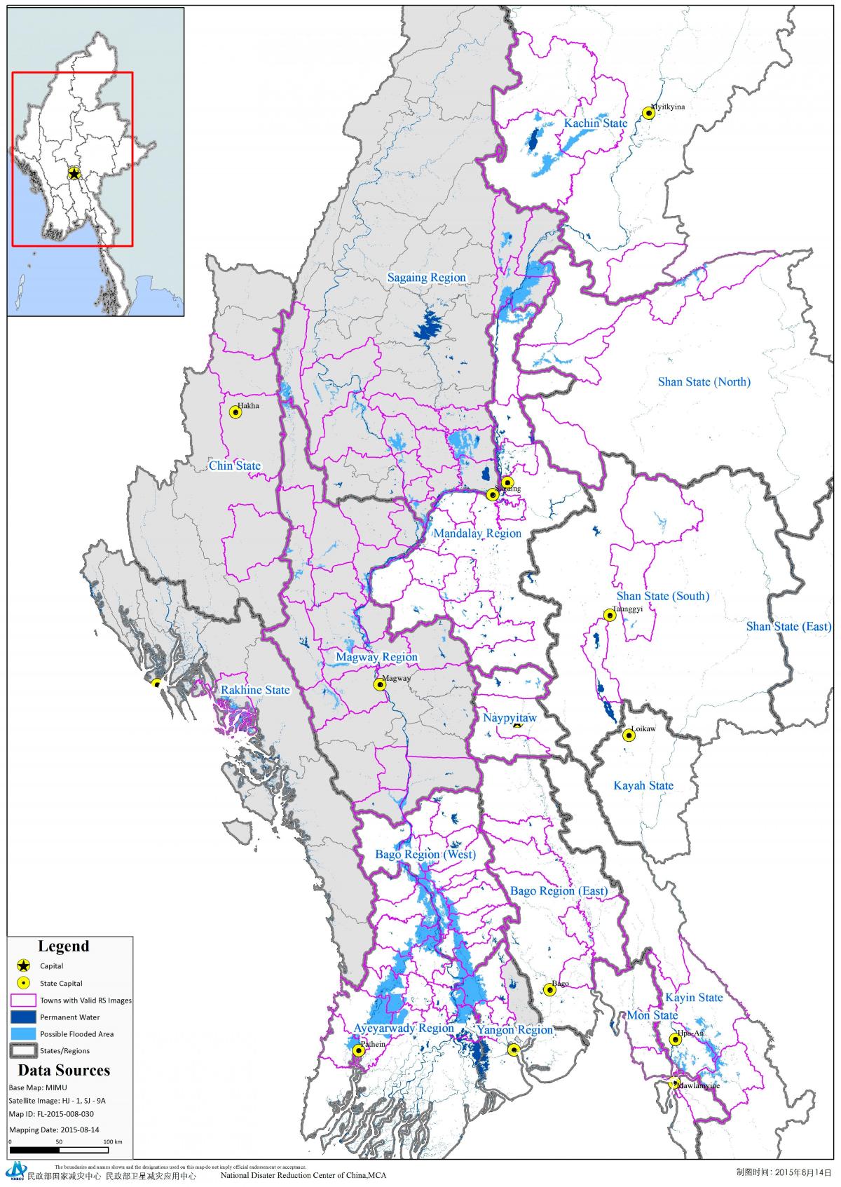 Mappa di mimu Myanmar