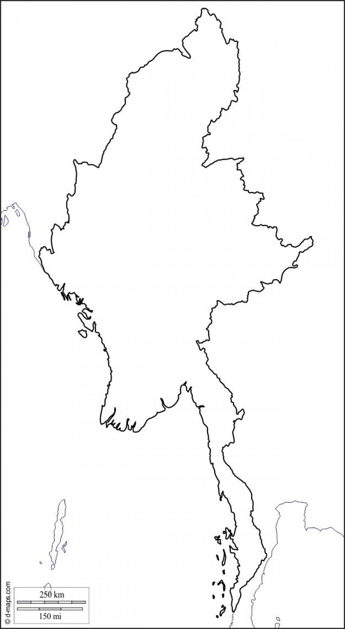 Mappa del Myanmar drawin