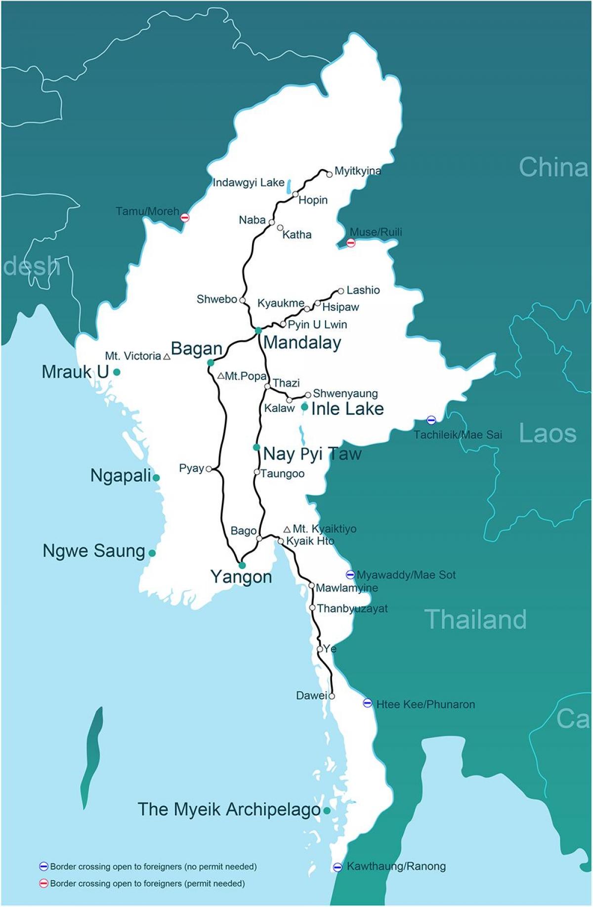 Myanmar treno mappa