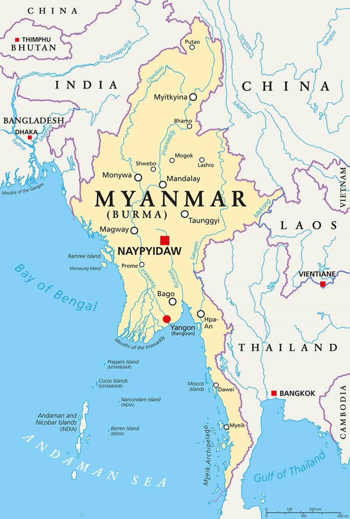 Myanmar mappa
