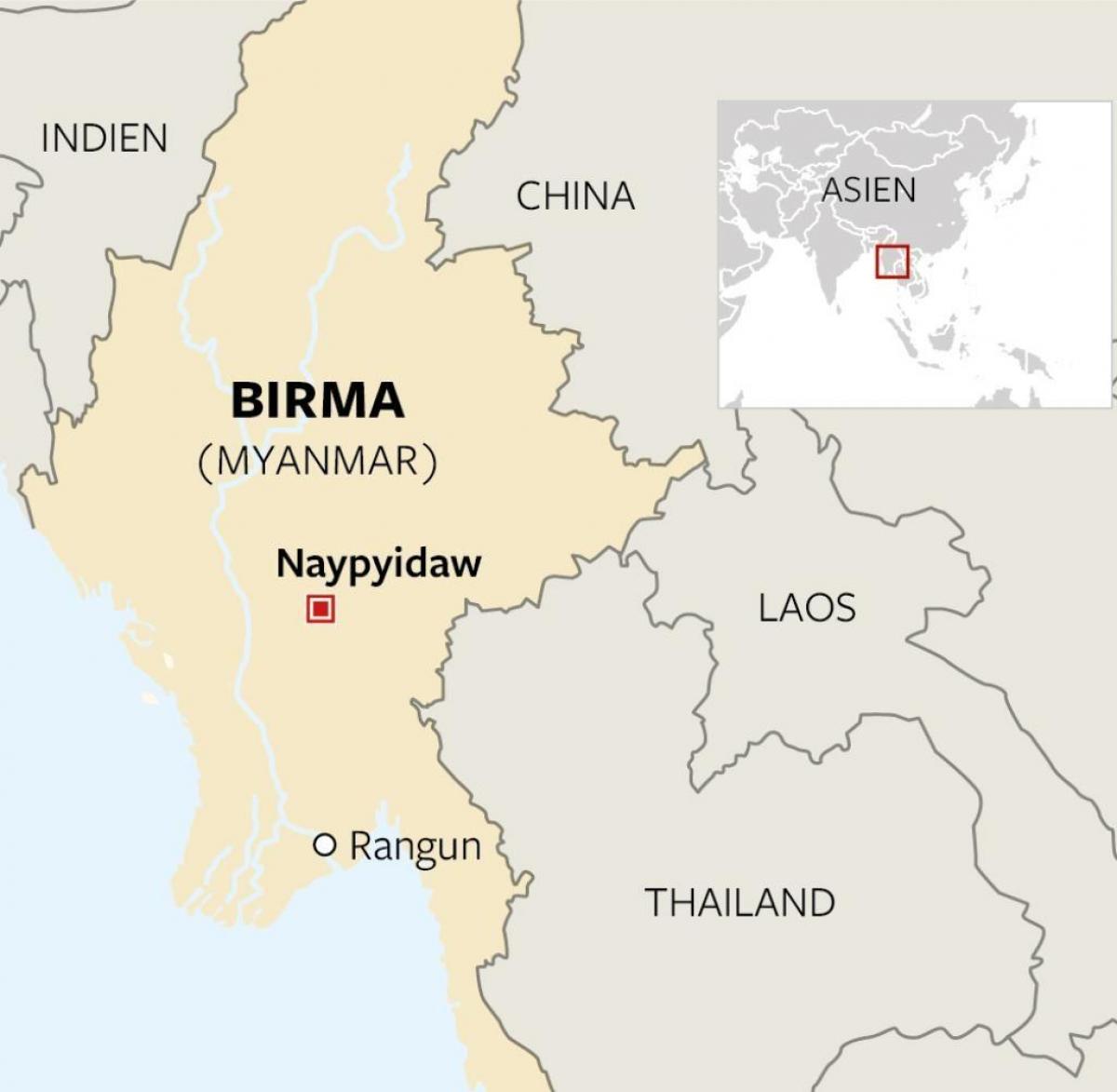 individuare Myanmar nella mappa del mondo