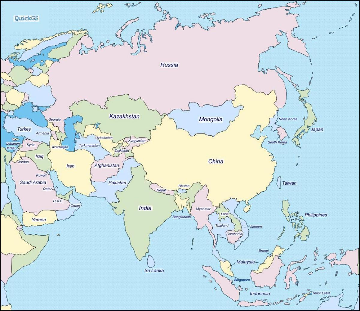 mappa del Myanmar e paesi circostanti
