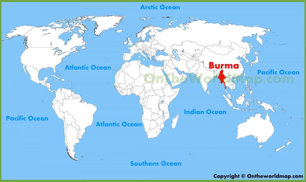 Birmania ubicazione sulla mappa