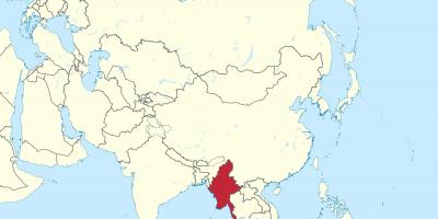 Mappa del mondo Myanmar Birmania