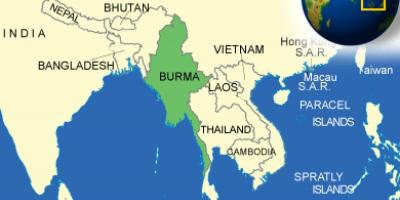 La birmania o Myanmar mappa