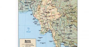 Mappa del Myanmar, con città