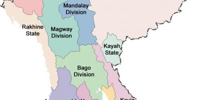 Myanmar mappa e stati