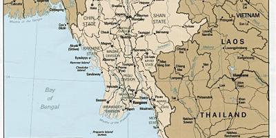 Yangon Birmania mappa